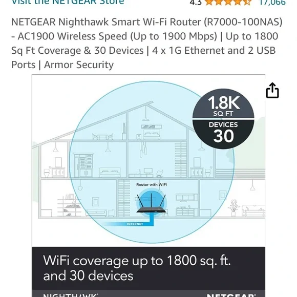 Router - Netgear Nighthawk Smart WiFi Router - Picture 2 of 12